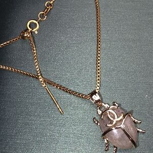 CHANEL Gold and Silver Bettle Necklaca. Chain: SS PVD Waterproof 18K